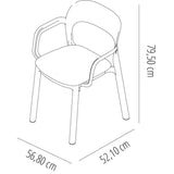Garden chair Garbar Ona White Beige Sand polypropylene 56 x 79 x 52 cm 56 x 52 x 79 cm 4 Units (4 Pieces)-8