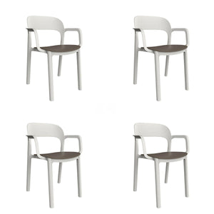 Garden chair Garbar Ona White Brown Chocolate polypropylene 56 x 79 x 52 cm 56 x 52 x 79 cm 4 Units (4 Pieces)-0