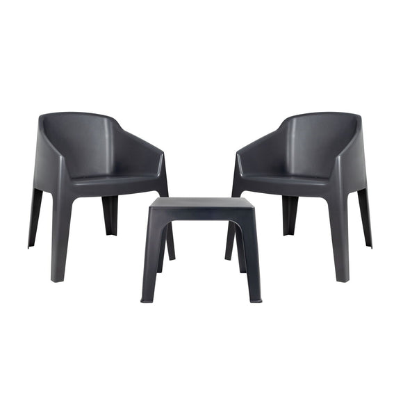 Table set with chairs Resol Baku + Monaco Anthracite 3 Pieces-0