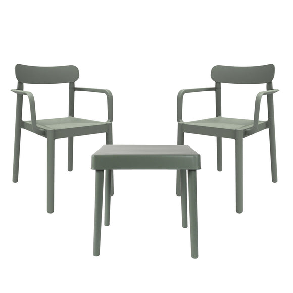 Table set with chairs Garbar Alba-Elba Grey 3 Pieces-0