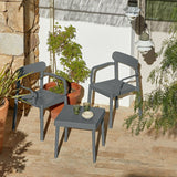 Table set with chairs Garbar Alba-Elba Grey 3 Pieces-3