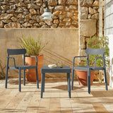 Table set with chairs Garbar Alba-Elba Grey 3 Pieces-2