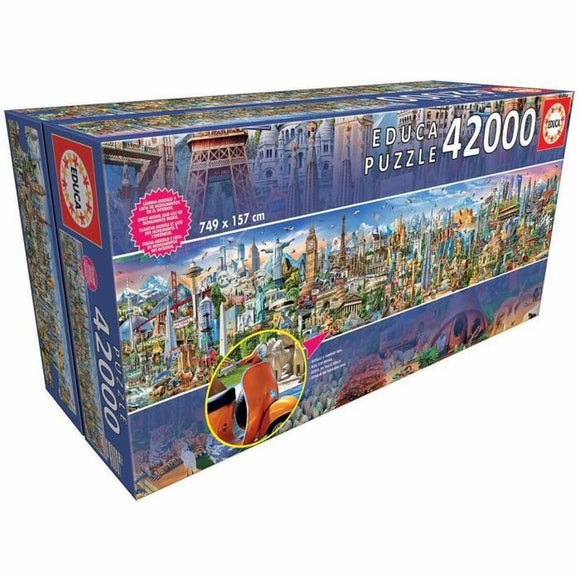 Puzzle Educa 17570 Around the World 42000 Pieces 749 x 157 cm-0