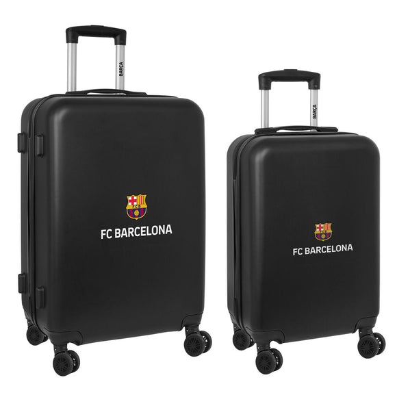Set of suitcases F.C. Barcelona + mediano 24 Trolley Black 40 x 63 x 26 cm (2 Pieces)-0