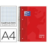 Notebook Oxford EUROPEANBOOK 1 Red A4+ 80 Sheets 5 Pieces (25 Units)-2