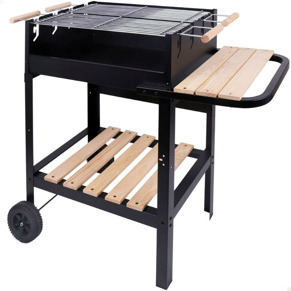 Coal Barbecue with Wheels Aktive Enamelled Metal 100,5 x 88,5 x 40 cm Black-0