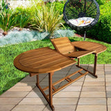 Expandable table Aktive Acacia Extendable Oval 200 x 100 x 74 cm-2