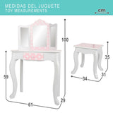 Dressing Table with Stool Teamson Pink White Spots 63 x 100 x 29 cm-1