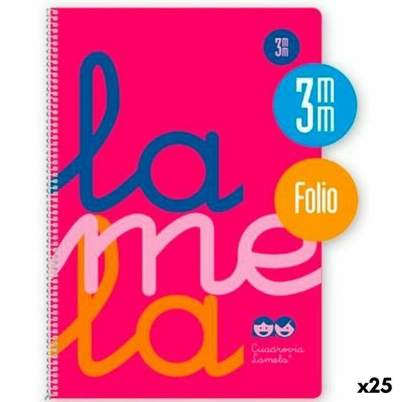 Notebook Lamela Cuadrovía Pink Fluorescent Din A4 80 Sheets 21,5 x 31,5 cm 5 Pieces (25 Units)-0