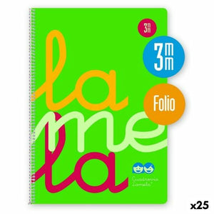 Notebook Lamela Cuadrovía Green Fluorescent Din A4 80 Sheets 21,5 x 31,5 cm 5 Pieces (25 Units)-0