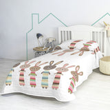 Bedspread (quilt) HappyFriday Moshi Moshi Rabbit Family Multicolour 180 x 260 cm-4