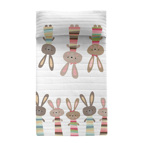 Bedspread (quilt) HappyFriday Moshi Moshi Rabbit Family Multicolour 180 x 260 cm-0