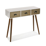 Hall Table with 3 Drawers Versa White Wood MDF and pine 30 x 80,5 x 90 cm-4