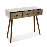 Hall Table with 3 Drawers Versa White Wood MDF and pine 30 x 80,5 x 90 cm-3