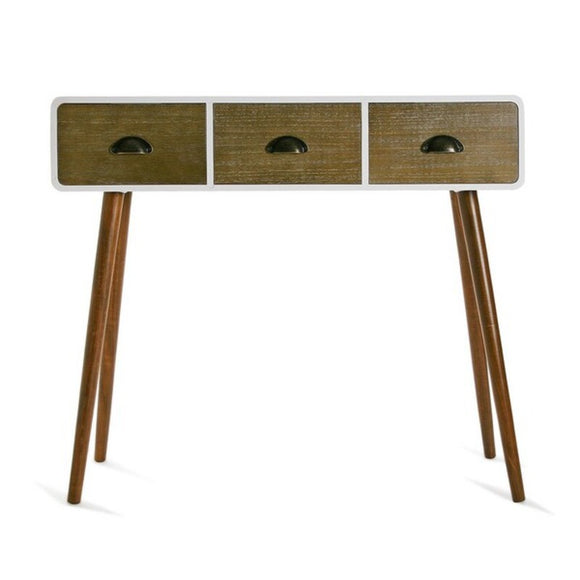 Hall Table with 3 Drawers Versa White Wood MDF and pine 30 x 80,5 x 90 cm-0