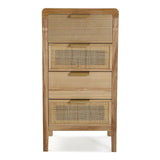 Chest of drawers Versa Brown Rattan Paolownia wood MDF Wood 30 x 77,5 x 40 cm-4