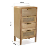 Chest of drawers Versa Brown Rattan Paolownia wood MDF Wood 30 x 77,5 x 40 cm-1