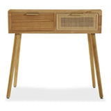 Hall Table with 2 Drawers Versa Brown Wood Paolownia wood MDF Wood 30 x 78 x 80 cm-4