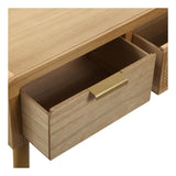 Hall Table with 2 Drawers Versa Brown Wood Paolownia wood MDF Wood 30 x 78 x 80 cm-3