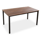 Dining Table Brown Black MDF Wood (80 x 76 x 140 cm)-0