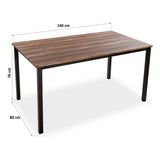 Dining Table Brown Black MDF Wood (80 x 76 x 140 cm)-1