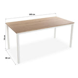 Dining Table White Brown MDF Wood (80 x 79 x 160 cm)-1