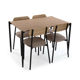 Table set with 4 chairs Versa PVC Metal MDF Wood 70 x 75 x 110 cm-0