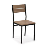 Table set with 4 chairs Versa PVC Metal MDF Wood 70 x 76 x 110 cm-2