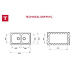 Sink with Two Basins Teka CLASSIC2C86REV-1