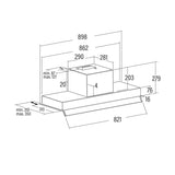 Conventional Hood Cata X90/A 90 cm Silver Steel-1