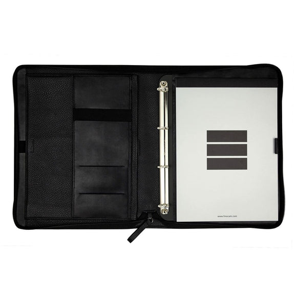 Zippered document holder Finocam Andrea 26,5 x 33,5 x 4 cm Black A4-0