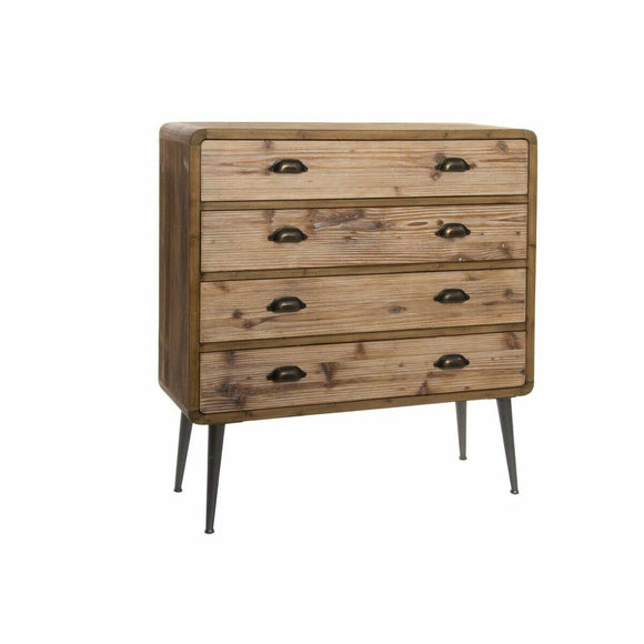 Chest of drawers DKD Home Decor Brown Wood Metal Natural Modern Loft 90 x 30 x 97 cm-0