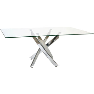 Dining Table DKD Home Decor Transparent Metal Crystal 150 x 90 x 75 cm-0