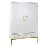 Cupboard DKD Home Decor White Golden Metal Poplar 120 x 50 x 175 cm-0