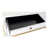 DKD Home Decor Kamakura Sideboard 150 x 50 80 cm White Golden Metal Poplar