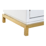 DKD Home Decor Kamakura Sideboard 150 x 50 80 cm White Golden Metal Poplar