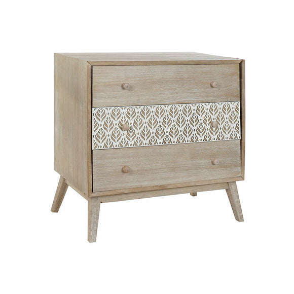 Chest of drawers DKD Home Decor 80 x 42 x 80 cm Natural White Leaf of a plant-0