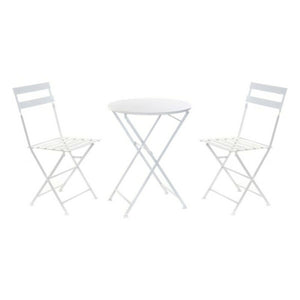 Table set with 2 chairs DKD Home Decor White 80 cm 60 x 60 x 70 cm (3 pcs)-0