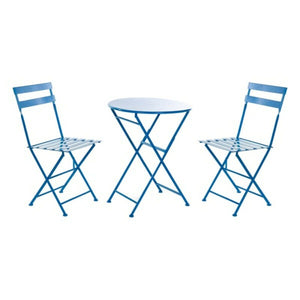 Table set with 2 chairs DKD Home Decor MB-166634 Blue 80 cm 60 x 60 x 70 cm (3 pcs)-0