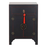 Nightstand DKD Home Decor Fir Red Black MDF Wood 45 x 34 x 66 cm-1