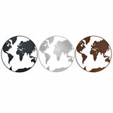Wall Decoration DKD Home Decor Metal World Map (100 x 1 x 100 cm) (3 pcs)-0
