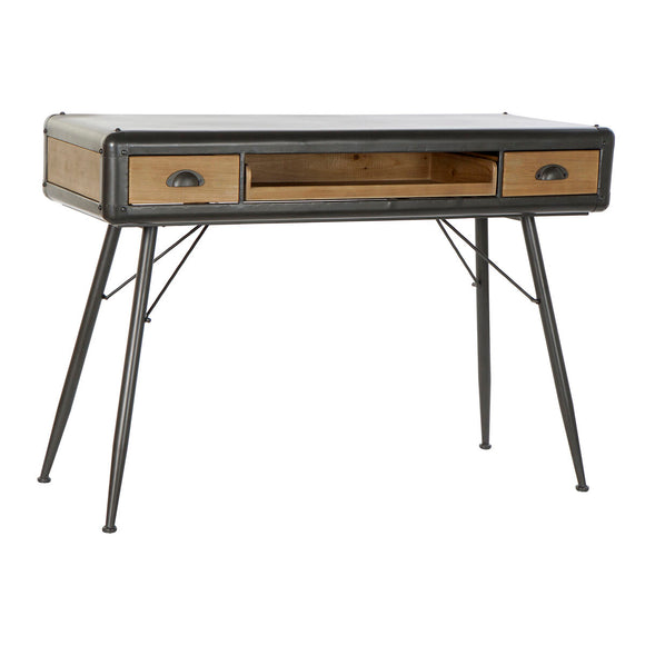 Desk DKD Home Decor 118 x 52 x 84 cm Fir Natural Metal Light grey-0
