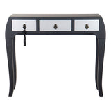 Hall Table with 3 Drawers DKD Home Decor 8424001737277 Fir Silver Black MDF Wood 96 x 26 x 80 cm-1