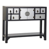 Console DKD Home Decor Black Multicolour Silver Fir MDF Wood 95 x 24 x 79 cm-0