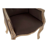 Armchair DKD Home Decor Brown Natural Dark brown Rubber wood 62 x 55 x 100 cm 63,5 x 49,5 x 102 cm-5