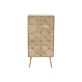 Chest of drawers DKD Home Decor   Light brown Metal Pinewood Paolownia wood Natural Modern 45 x 35 x 93 cm-2