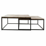 Set of 2 tables DKD Home Decor Brown Black 90 x 90 x 40 cm-2