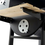 Coal Barbecue with Cover and Wheels DKD Home Decor Black Natural Wood Metal Steel 108 x 71 x 103 cm-6