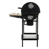 Coal Barbecue with Cover and Wheels DKD Home Decor Black Natural Wood Metal Steel 108 x 71 x 103 cm-1