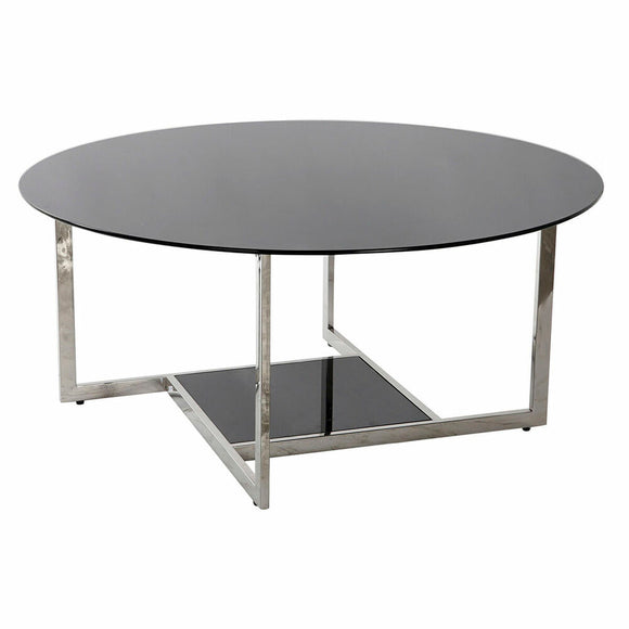 Centre Table DKD Home Decor Black Silver Crystal Steel Plastic 100 x 100 x 45 cm-0